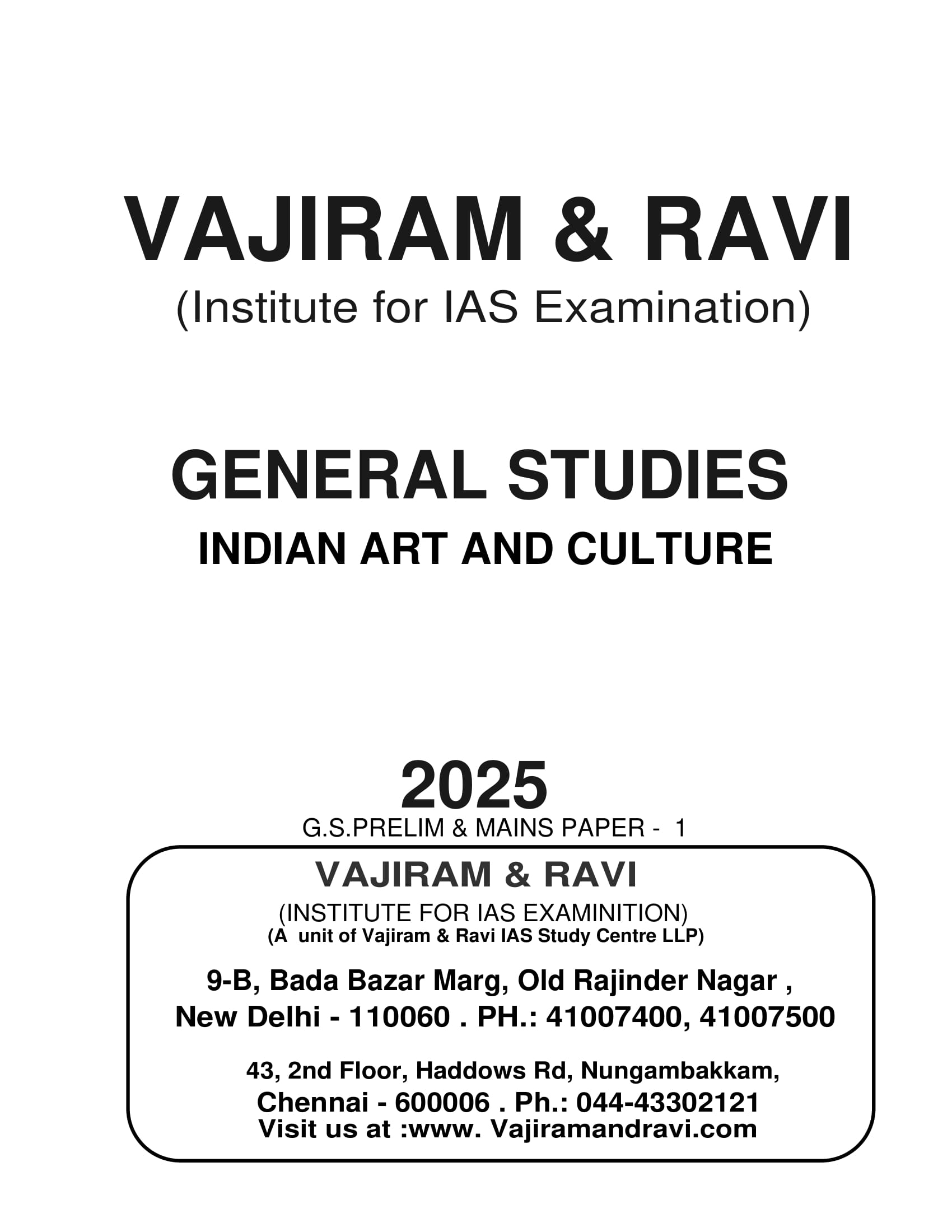 Vajiram and Ravi General Studies Notes English Medium